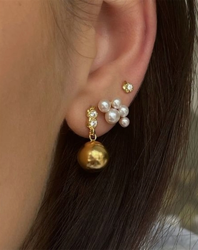 Stine A - Tres Petit Flow Single Ørering - Guldfravet